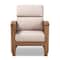 Baxton Studio Charlotte Taupe Upholstered Walnut Finished Wood 1-Seater Lounge Chair 162-9797 - alternate 3